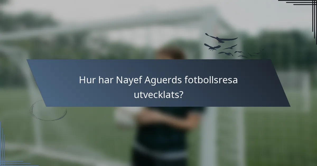 Hur har Nayef Aguerds fotbollsresa utvecklats?