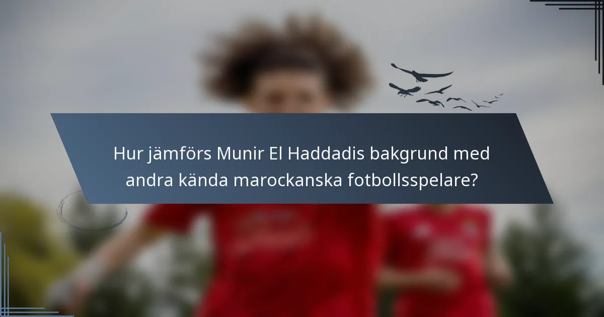 Hur jämförs Munir El Haddadis bakgrund med andra kända marockanska fotbollsspelare?
