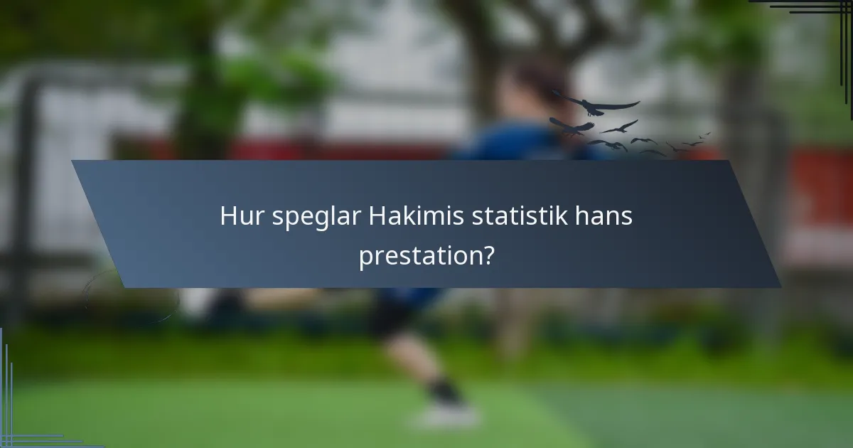 Hur speglar Hakimis statistik hans prestation?