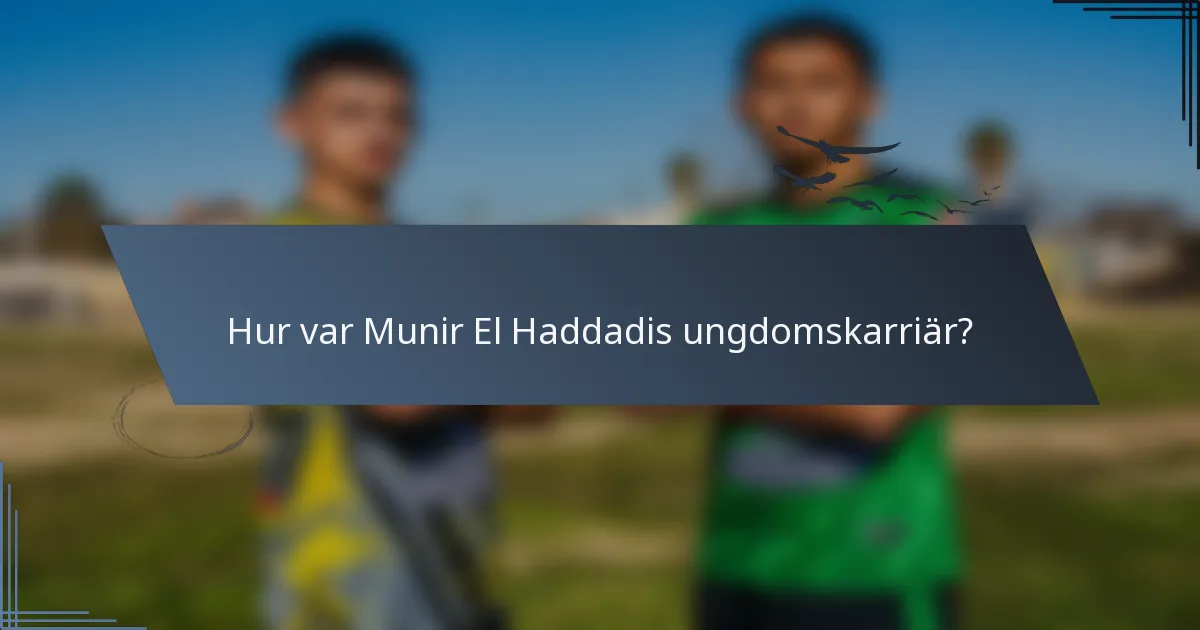 Hur var Munir El Haddadis ungdomskarriär?