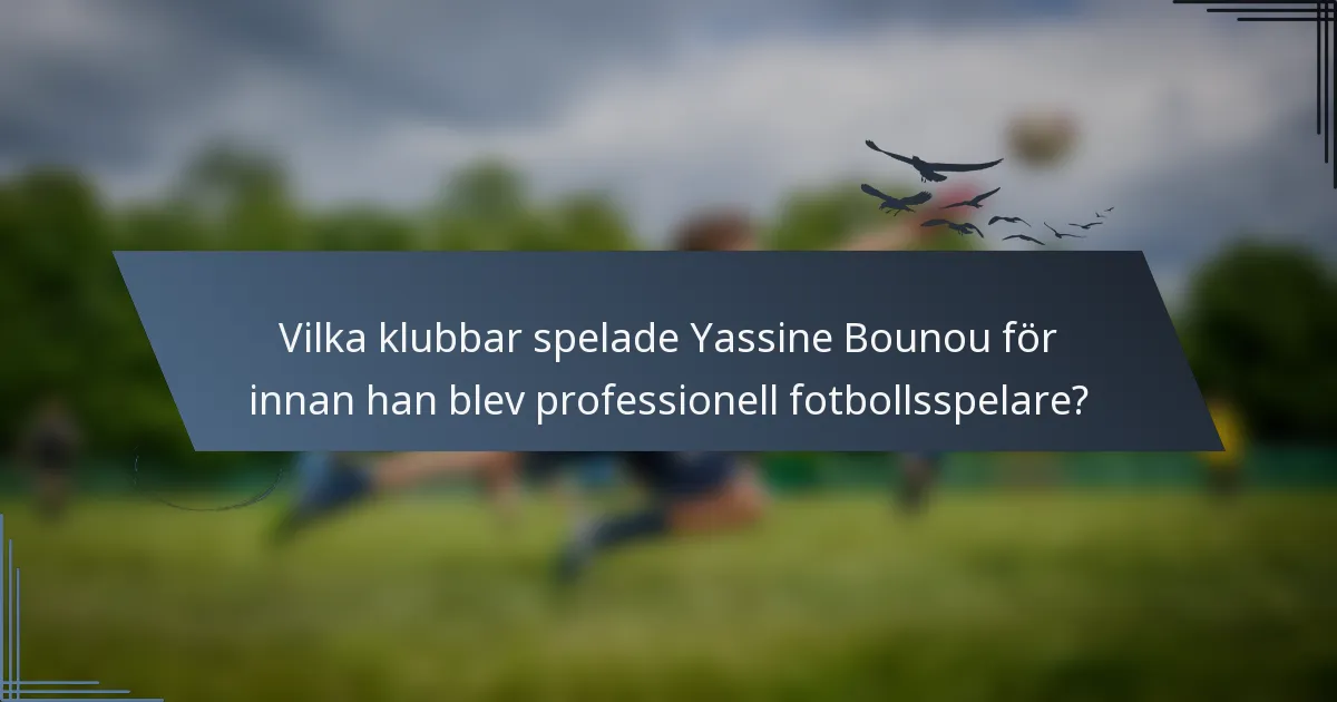 Vilka klubbar spelade Yassine Bounou för innan han blev professionell fotbollsspelare?