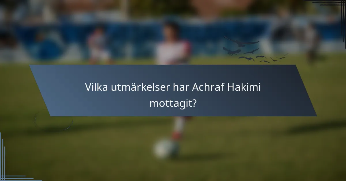 Vilka utmärkelser har Achraf Hakimi mottagit?
