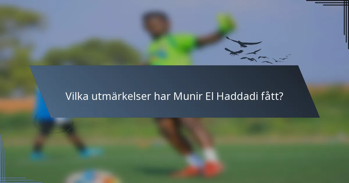 Vilka utmärkelser har Munir El Haddadi fått?