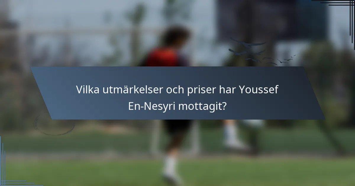 Vilka utmärkelser och priser har Youssef En-Nesyri mottagit?